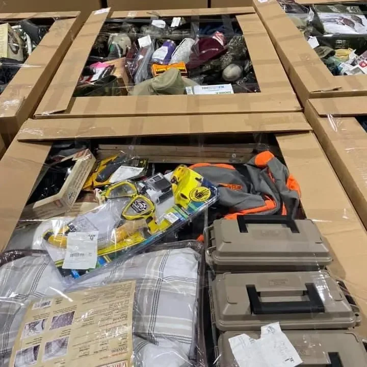 Hunting & Fishing Gear Pallet (190 Pieces), Overstock, Wholesale Inventory