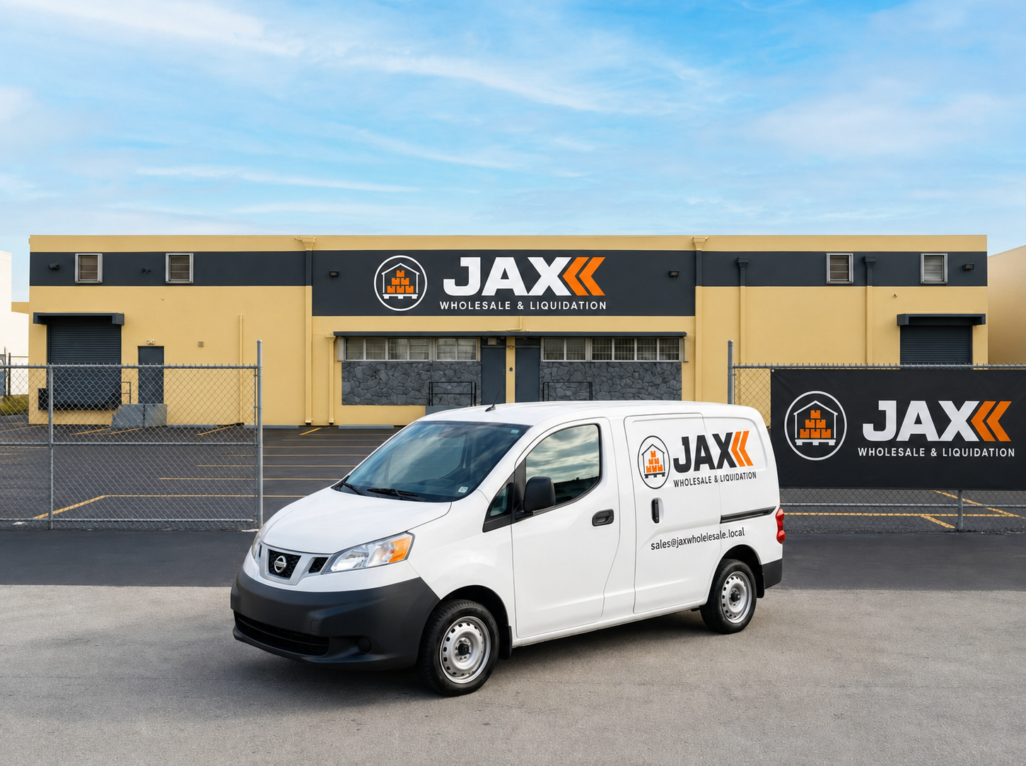 Jax Wholesale delivery van outside the warehouse